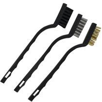 Escova de Aço Cabo Plastico Kit 03 Pçs - Dis-Flex