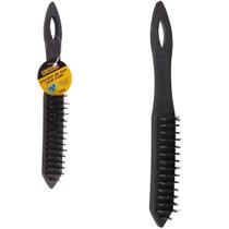 Escova de aco cabo plastico preto pro 26x3x3cm Escova de aco cabo plastico preto pro 26x3x3cm