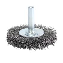 Escova de Aço Carbono Circular Ondulada com Haste 3" x 3/8" 75x10mm Pequi Escova de Aço Carbono Circular Ondulada com Haste 3" x 3/8" 75x10mm Pequi