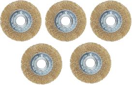 Escova de Aço Carbono Circular Ondulado Latonado 100 Mm Mtx Embagem Com 5 Peças