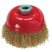 Escova De Aço Carbono Tipo Copo 100mm Rosca M14 - MTX