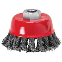 Escova de Aço Carbono Tipo Copo Torcida 100mm Rosca M14 MTX Escova de Aço Carbono Tipo Copo Torcida 100mm Rosca M14 MTX