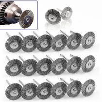 Escova de aço circular 25mm para micro retifica - 20 peças
