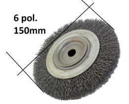 Escova De Aço Circular 6 X 3/4 Fio Ondulado Para Esmeril Top Escova De Aço Circular 6 X 3/4 Fio Ondulado Para Esmeril Top