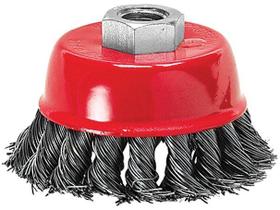 Escova de Aço Circular 75 mm Trançada Tipo Copo com Rosca M14 MTX
