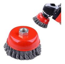 Escova De Aço Circular 75mm Ondulada Tipo Copo M14 Pratedo