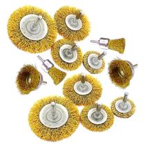 Escova De Aço Circular Latonado Para Furadeira Com 12 Peças