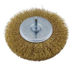 Escova De Aço Circular P/ Furadeira 100mm 4'' C/ Haste 1/4 Escova De Aço Circular P/ Furadeira 100mm 4'' C/ Haste 1/4