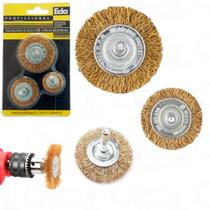 Escova De Aço Com 3 Peças Redondas - Eda 7GJ Escova De Aço Com 3 Peças Redondas - Eda 7GJ