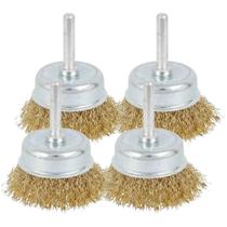 Escova de Aço Copo Ondulada 50mm com Haste 6mm 4 Unidades MTX Escova de Aço Copo Ondulada 50mm com Haste 6mm 4 Unidades MTX