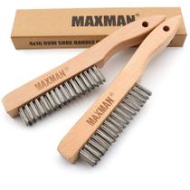 Escova de aço inoxidável MAXMAN Heavy Duty com alça de 10 cm