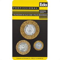 Escova De Aco Jogo Eda Aco Latonado Jogo Com 3 Pecas Com Haste - 7Gj Escova De Aco Jogo Eda Aco Latonado Jogo Com 3 Pecas Com Haste - 7Gj