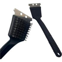Escova de Aço limpa Grelha e Churrasqueira com Raspador
