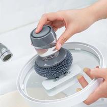 Escova De Aço Limpeza Com Recipiente Para Detergente Multiuso Lava Louças - DropNinja