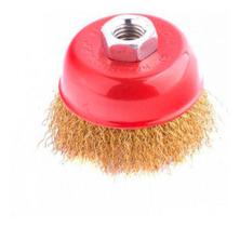 Escova De Aço Para Esmerilhadeira Lixadeira Copo 75 Mm M14