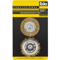 Escova de Aço Redonda 1/4"" 2 Peças - 7GK - EDA Escova de Aço Redonda 1/4"" 2 Peças - 7GK - EDA