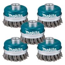 Escova de Aço Tipo Copo 100mm Fio Trançado Makita D-29290 - 5 Unidades Escova de Aço Tipo Copo 100mm Fio Trançado Makita D-29290 - 5 Unidades