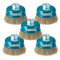 Escova de Aço Tipo Copo 75mm Fio Ondulado Makita D-55354 - 5 Unidades