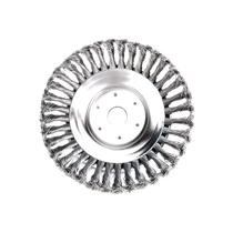 Escova de Aço Torcido Circular Rotativa Furo Universal de 25mm Para Roçadeira Cortar Grama 6" ou 8"