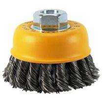 Escova de Aço Trançado Tipo Copo Com Rosca M14 65mm - Pequi