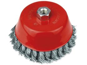 Escova de Aço Trançado Tipo Copo Rosca 100mm x M14 - Rocast Escova de Aço Trançado Tipo Copo Rosca 100mm x M14 - Rocast