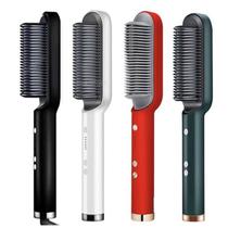 Escova de alisamento de cabelo com 5 configurações de temperatura, aquecimento rápido e pente anti-queimadura - ESCOVA ALISADORA