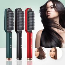 Escova de alisamento de cabelo profissional 2 em 1, penteadeira de cerâmica quente, aquecimento rápido - ESCOVA ALISADORA