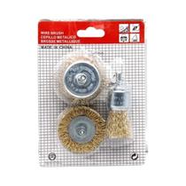 Escova De Arame Em Forma De T 3PC Para Furadeira Elétrica, Ferramenta De Polimento Para Remoção De