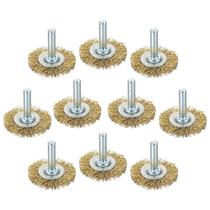 Escova de arame para roda Rebower 10 peças 3,8 cm haste de 6,35 mm Escova de arame para roda Rebower 10 peças 3,8 cm haste de 6,35 mm