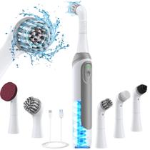 Escova de argamassa elétrica KHelfer recarregável com 5 cabeças e IPX7 Escova de argamassa elétrica KHelfer recarregável com 5 cabeças e IPX7