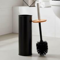 Escova de Banheiro Com Suporte Vintage Black Mimo Style Inox e Bambu Escova de Banheiro Com Suporte Vintage Black Mimo Style Inox e Bambu