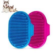 Escova de banho para cães Aoche Pet Bath Comb Brush Massage azul+rosa