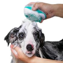 Escova de Banho Para Cães e Gatos Massageador Pet Com Dispensar de Shampoo