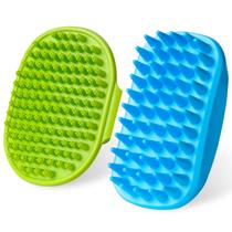 Escova de banho para cães KQUQK, 2 peças, cabo ajustável, remove pelos soltos