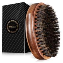 Escova de barba BFWood Boar Bristle Black Wood Walnut Military Style Escova de barba BFWood Boar Bristle Black Wood Walnut Military Style