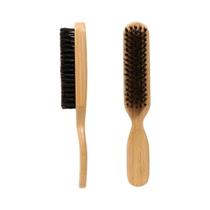 Escova De Barba Com Cabo De Madeira E Cerdas De Javali, Pente Antiestático Para Estilização De