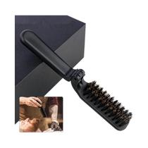 Escova De Barba Masculina Com Cerdas De Javali Macias, Pente De Estilo De Cabeleireiro, Escova De