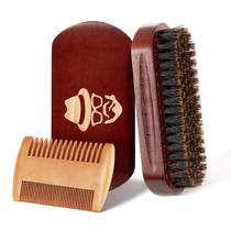 Escova de Barba Sosoon - 100% Cerdas de Javali e Madeira de Nogueira Preta