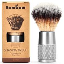 Escova de barbear Bambaw Vegan Synthetic Hair Silver Metal Handle