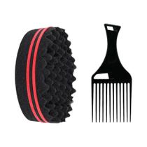 Escova De Cabelo Afro Curl Magic Twist, Esponja Oval De Dois Lados, Furos Grandes, Ferramenta De