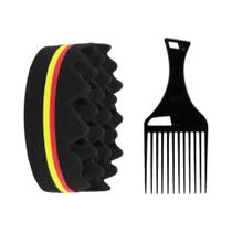 Escova De Cabelo Afro Curl Magic Twist, Esponja Oval De Dois Lados, Furos Grandes, Ferramenta De