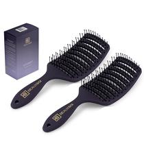 Escova de cabelo BEAUXSOI ventilada para secar e desembaraçar o roxo
