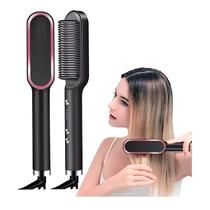 Escova De Cabelo Ceramica Straightener Com Visor Led Bivolt Escova De Cabelo Ceramica Straightener Com Visor Led Bivolt
