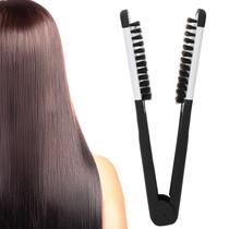 Escova de cabelo Clamp Escova de dupla face para alisamento de cabelo Escova de cabelo Clamp Escova de dupla face para alisamento de cabelo