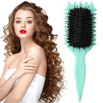 Escova de cabelo Curl Brush KOSIMI Boar Bristle para modelar o verde