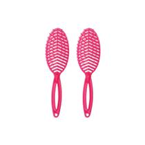 Escova De Cabelo Darma Flex Oval 338 Pink - Kit Com 2Un