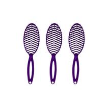 Escova De Cabelo Darma Flex Oval Roxa - Kit Com 3Un Escova De Cabelo Darma Flex Oval Roxa - Kit Com 3Un