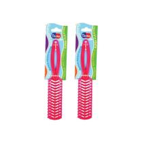 Escova De Cabelo Darma Flex Reta 345 Pink - Kit Com 2Un Escova De Cabelo Darma Flex Reta 345 Pink - Kit Com 2Un