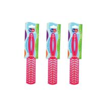 Escova De Cabelo Darma Flex Reta 345 Pink - Kit Com 3Un Escova De Cabelo Darma Flex Reta 345 Pink - Kit Com 3Un