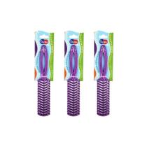 Escova De Cabelo Darma Flex Reta 347 Roxa - Kit Com 3Un Escova De Cabelo Darma Flex Reta 347 Roxa - Kit Com 3Un